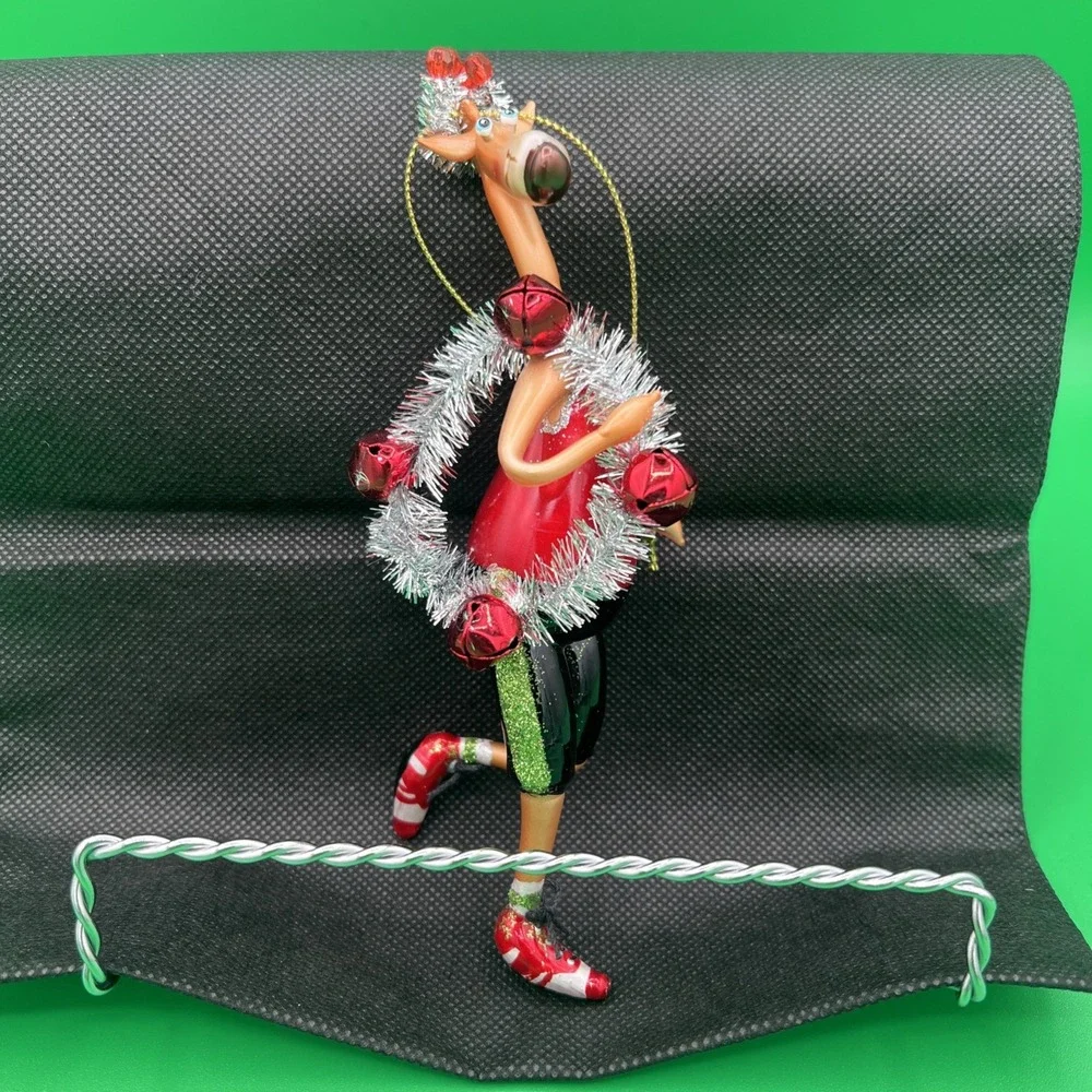 Christmas Elk Dancing Christmas Tree Ornament With Glitter Pants 6